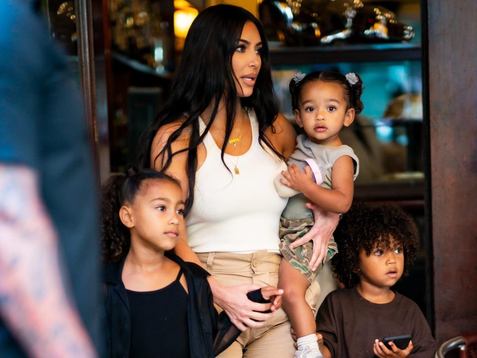 Kim Kardashian and her children