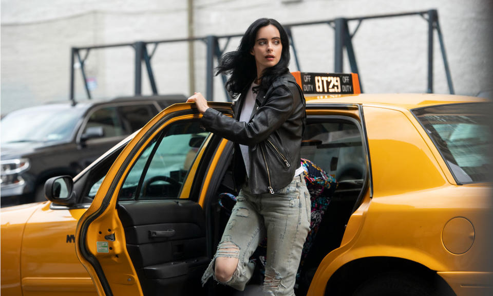 <em>Luke Cage, Ironfist</em> and <em>Daredevil</em> were all announced to be getting the chop from Netflix last year, and 2019 saw more casualties for Marvel series as Netflix cast Jessica Jones aside, confirming its third run would be its last. Marvel TV boss Jeph Loeb <a href="https://www.marvel.com/articles/tv-shows/a-letter-to-marvel-television-fans-from-jeph-loeb" rel="nofollow noopener" target="_blank" data-ylk="slk:published a letter to fans;elm:context_link;itc:0;sec:content-canvas" class="link ">published a letter to fans</a>, confirming the news was the streaming giant's decision as he wrote: “Our Network partner may have decided they no longer want to continue telling the tales of these great characters… but you know Marvel better than that.” (David Giesbrecht/Netflix)