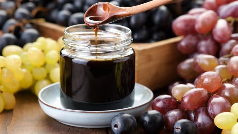 Jar of pekmez (grape molasses)