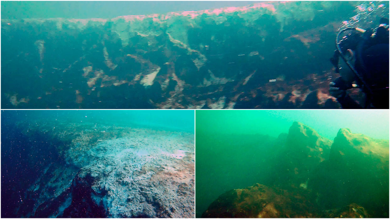  Underwater images inside the world's second deepest blue hole 