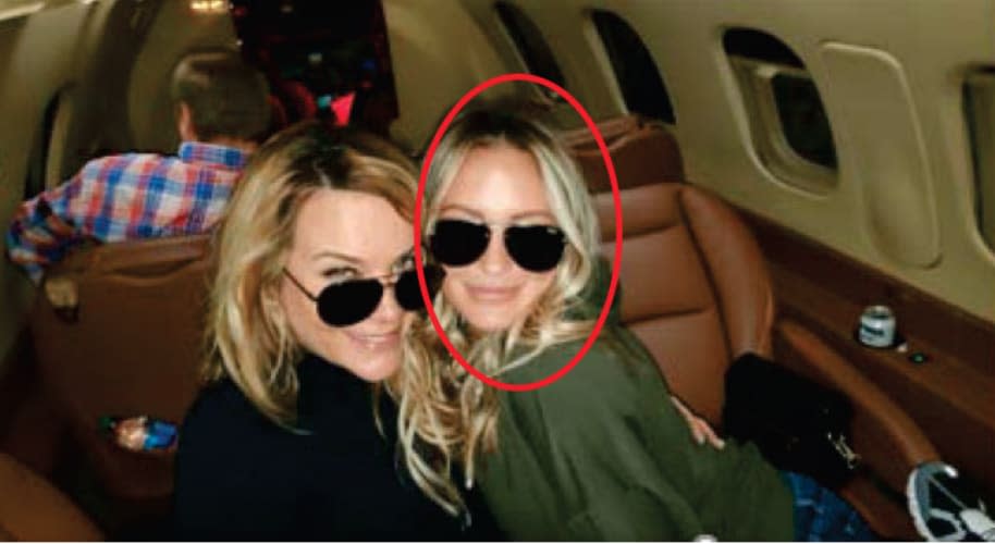 <div class="inline-image__caption"><p>Jenna Ryan and Katherine Schwab aboard the private jet.</p></div> <div class="inline-image__credit">Criminal Complaint</div>