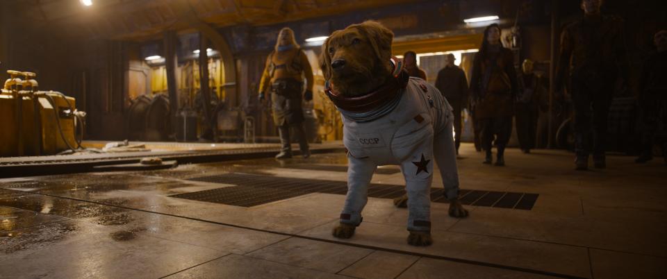 Cosmo (voiced by Maria Bakalova) in Marvel Studios' Guardians of the Galaxy Vol. 3. Photo courtesy of Marvel Studios. © 2023 MARVEL.