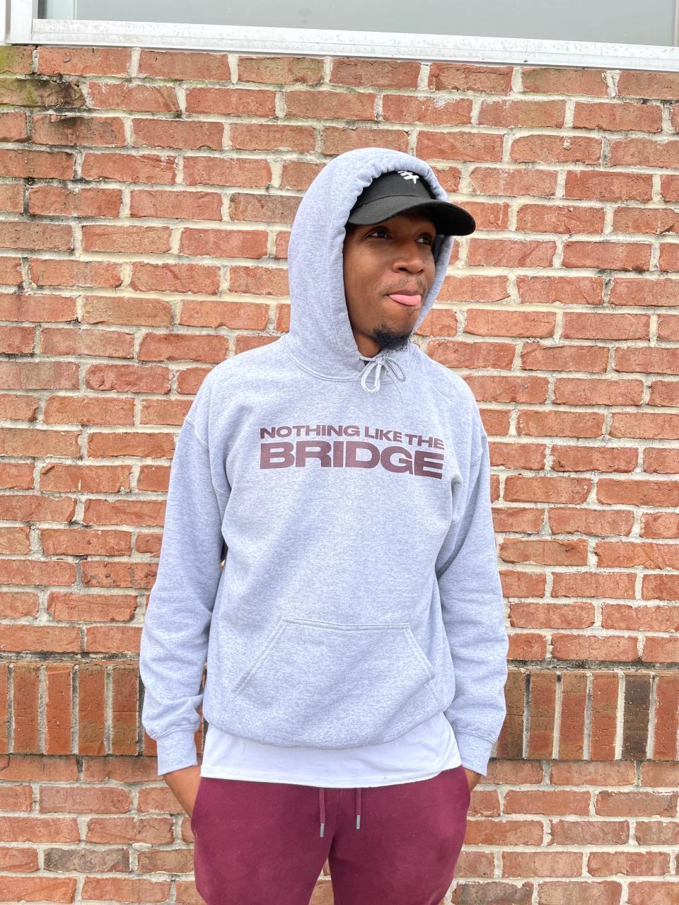 A hoodie from the Nothing Like The Bridge merch line from rapper/award-winning adman Micol Rankin/Novi Nov.