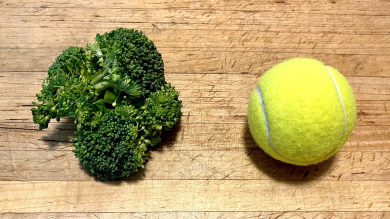 Broccoli and tennis ball