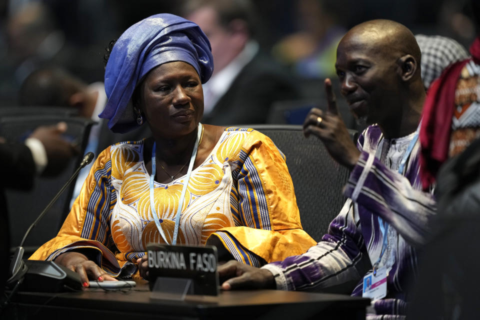 Delegates attend an opening session at the COP27 U.N. Climate Summit, Sunday, Nov. 6, 2022, in Sharm el-Sheikh, Egypt. (AP Photo/Peter Dejong)