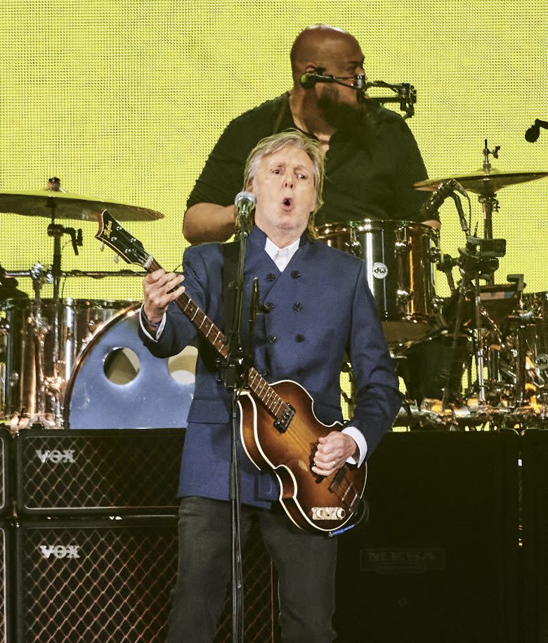 Paul McCartney at the Paul McCartney Got Back Tour performance held at SoFi Stadium on May 13th, 2022 in Los Angeles, California. - Credit: Michael Buckner for Variety