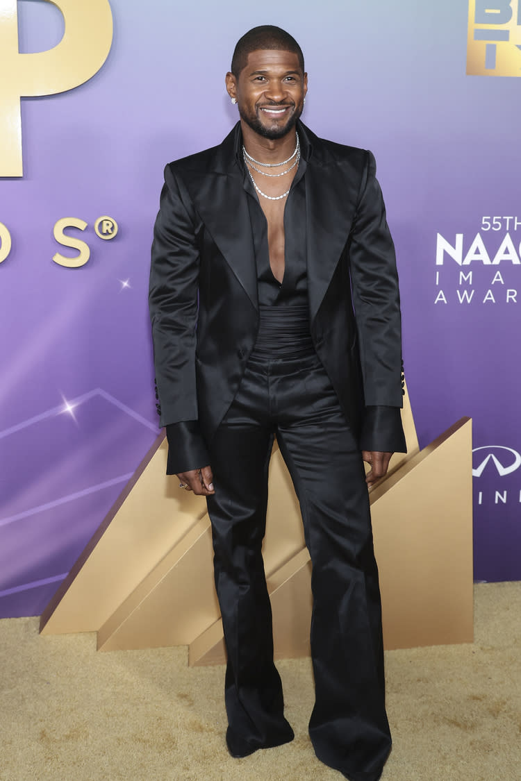 Usher at the 55th NAACP Image Awards held at The Shrine Auditorium on March 16, 2024 in Los Angeles, California.