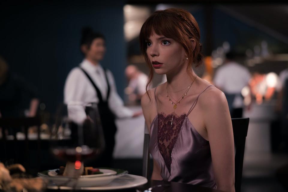 Only Margot is both serving and being served in ‘The Menu.’ (Eric Zachanowich/Searchlight Pictures)