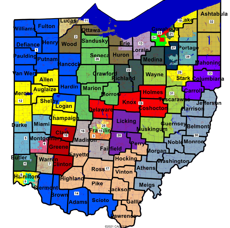 GOP proposed maps for Ohio Senate