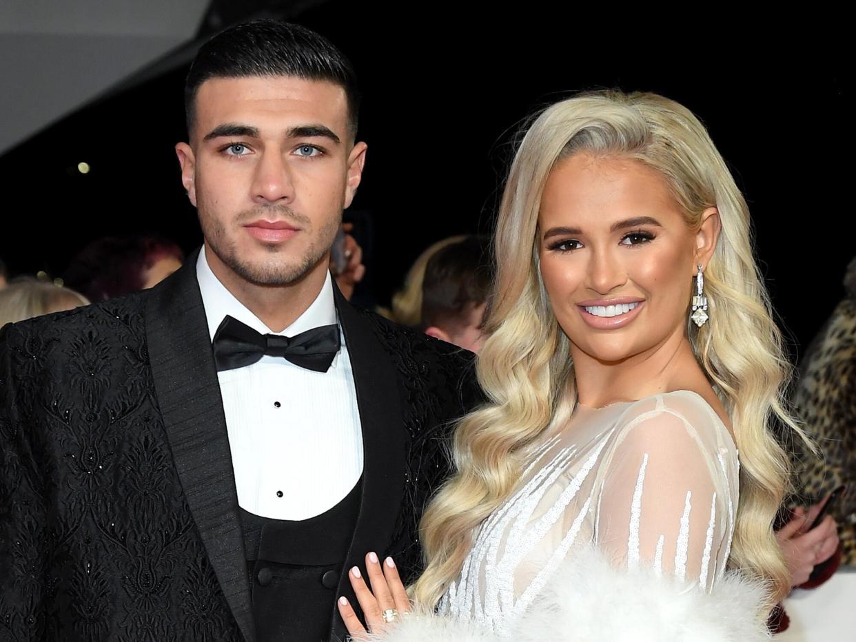 Tommy Fury and Molly-Mae Hague attend the National Television Awards 2020 at The O2 Arena on January 28, 2020 in London, England