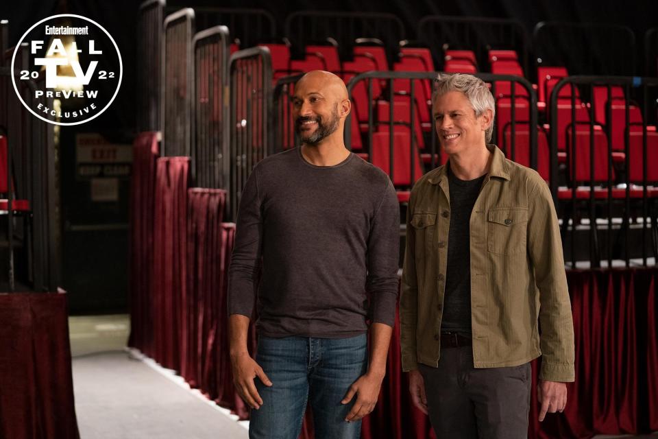 Reboot -- “STEP RIGHT UP” - 101 -- When a young writer sells the pitch for the reboot of an early 2000’s sitcom, the show’s actors must come back together and face their unresolved issues. Reed (Keegan-Michael Key), and Clay (Johnny Knoxville), shown.