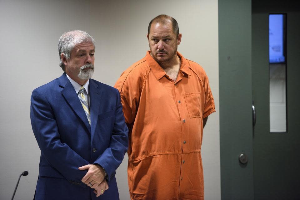 Darold Wayne Bowden, right, stands with Cumberland County public defender Bernard Condlin during his first appearance before a judge Aug. 23, 2018, on sexual assault charges. Bowden was arrested in a string of rapes and sexual assaults in the Ramsey Street area from 2006 to 2008.