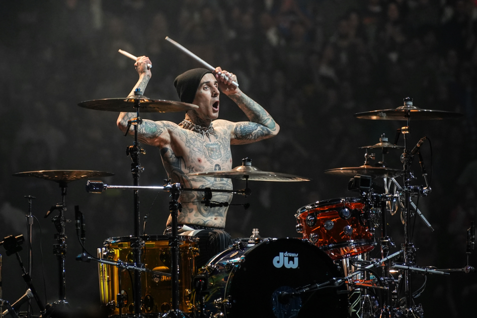 Barker plays Madison Square Garden, New York City, with Blink-182 on May 19, 2023 (Getty Images)