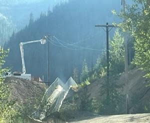 Wilson Construction Co. installing overhead powerlines on Bunker Hill property