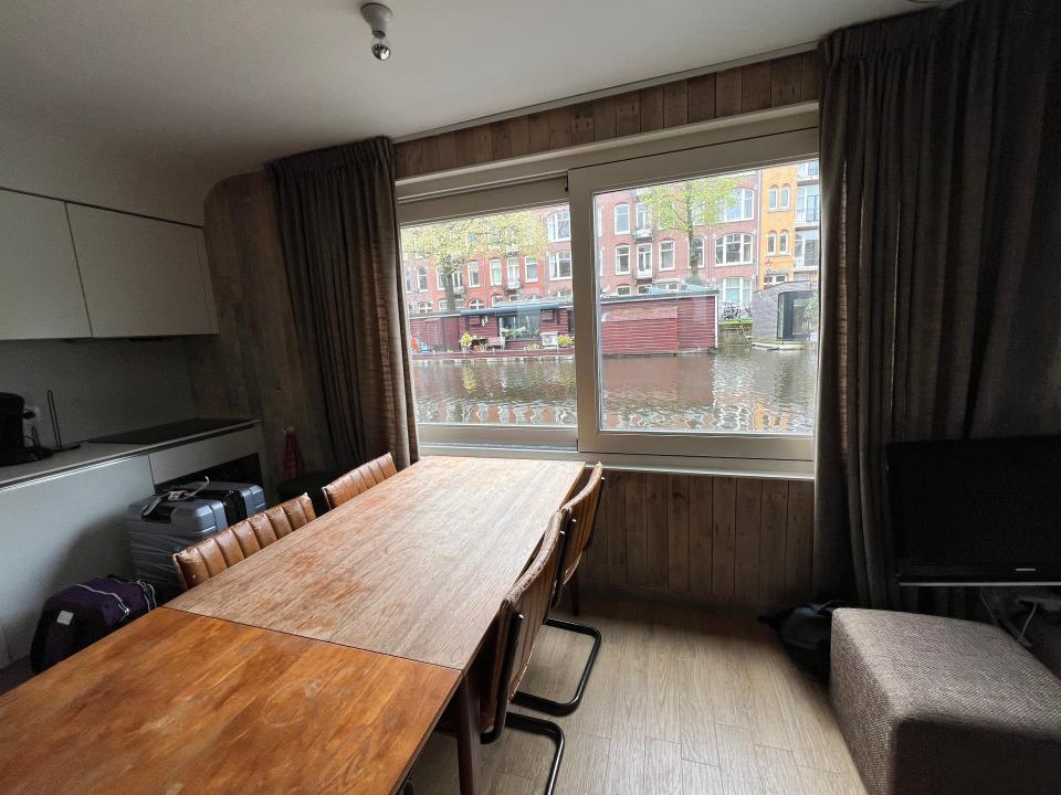 dining area at amsterdam house boat