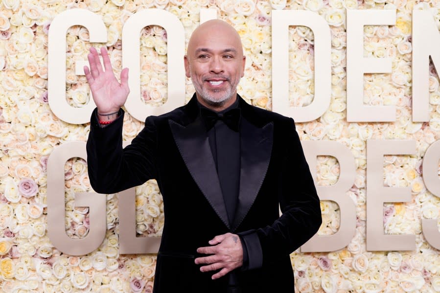 Host Jo Koy arrives at the 81st Golden Globe Awards on Sunday, Jan. 7, 2024, at the Beverly Hilton in Beverly Hills, Calif. (Photo by Jordan Strauss/Invision/AP)