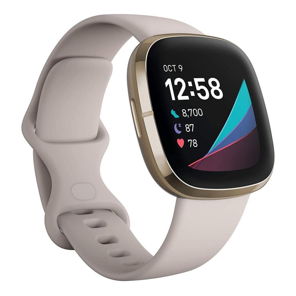 <p><strong>Fitbit</strong></p><p>amazon.com</p><p><strong>$219.99</strong></p><p>If you really want to spoil a family member this year, start with the Fitbit Sense. It’s <strong>designed to help you keep tabs on fitness <em>and</em> wellness</strong>, measuring steps, stairs climbed, sleep score, and heart rate, plus stress, mindfulness, and even your skin temperature. </p>