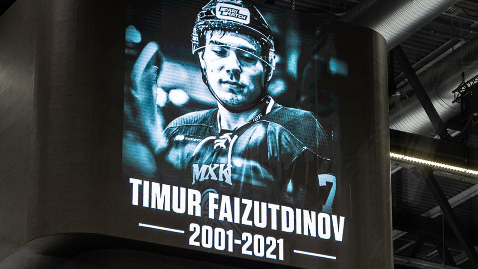 A tribute to Timur Faizutdinov, pictured here at the match between Lausanne HC and HC Davos in Switzerland.