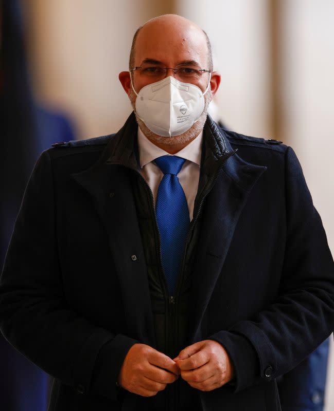 FILE PHOTO: Italy's 5-Star Movement's leader Vito Crimi arrives for a meeting with Italian President Sergio Mattarella at the Quirinale Palace in Rome