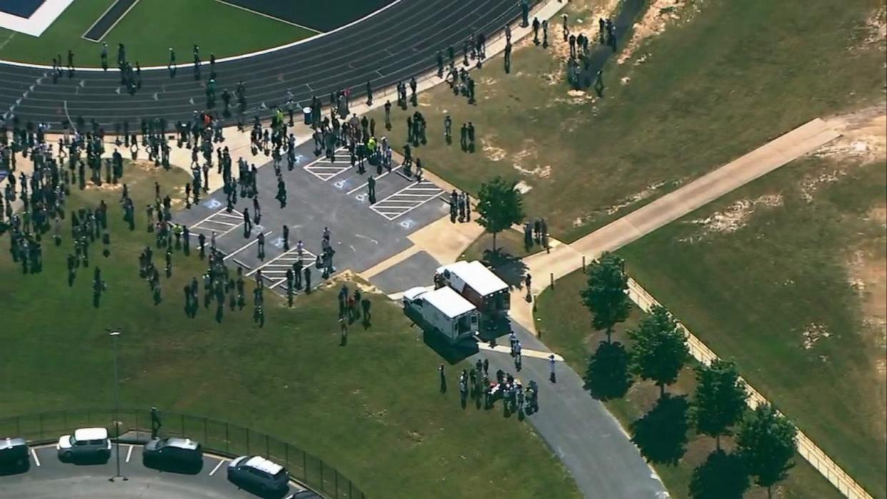 PHOTO: Students are seen outside Apalachee High School in Winder, Georgia, on September 4, 2024. (WSB)