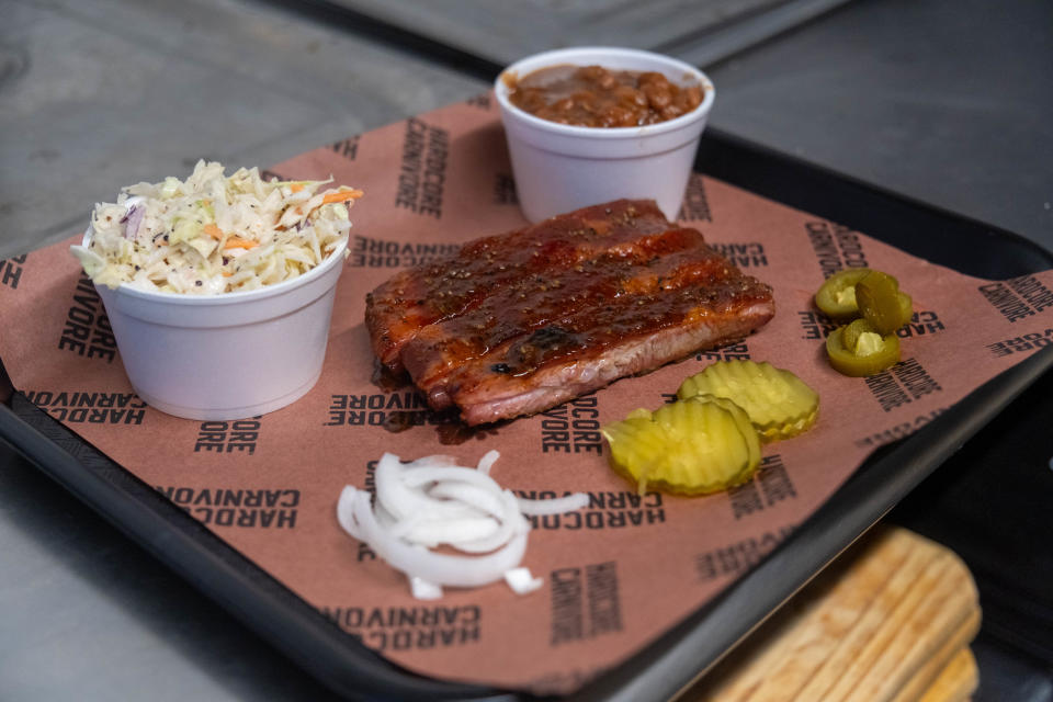 The enticing looking ribs at Nine Line BBQ on Hillside Road in Amarillo.