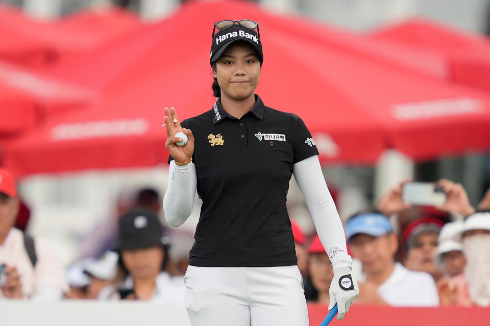 Patty Tavatanakit of Thailand smiles during the second round of the Honda LPGA Thailand at Siam Country Club on February 23, 2024, in Chon Buri, Thailand. (Photo by Thananuwat Srirasant/Getty Images)