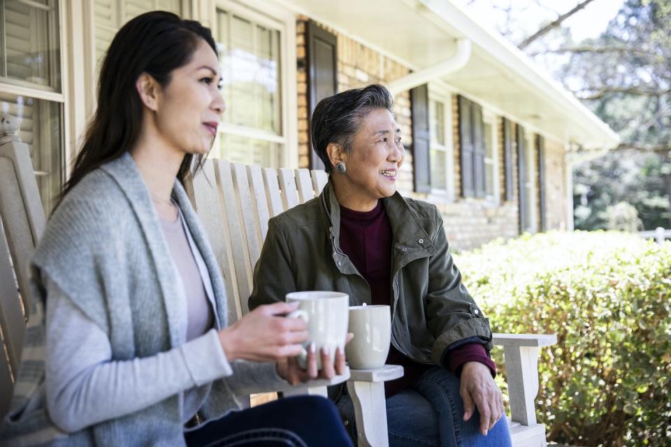 End-of-life conversations can ease suffering for families, not just patients. <a href="https://www.gettyimages.com/detail/photo/senior-mother-and-adult-daughter-having-coffee-on-royalty-free-image/1311072998?adppopup=true" rel="nofollow noopener" target="_blank" data-ylk="slk:MoMo Productions/DigitalVision via Getty Images;elm:context_link;itc:0;sec:content-canvas" class="link ">MoMo Productions/DigitalVision via Getty Images</a>