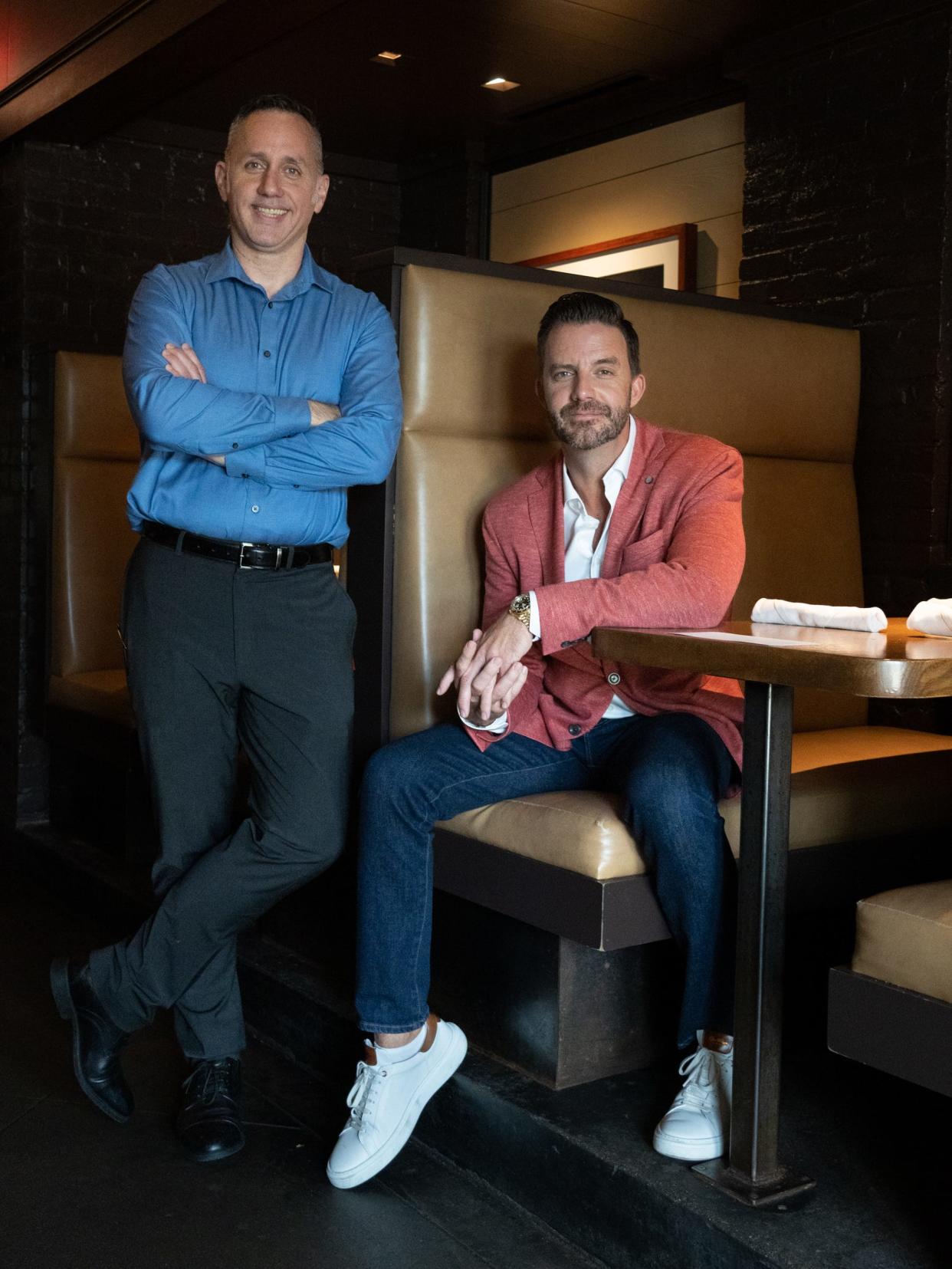 Bartlett's Restaurant co-owners Arik Scot Williams, left, Trey Wolslager in the restaurant just before lunch, June 13, 2023. Williams is the restaurantÕs longtime executive chef.