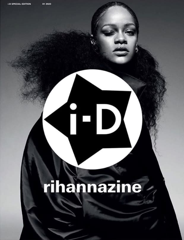 Rihanna on the cover of "i-D" Magazine. 