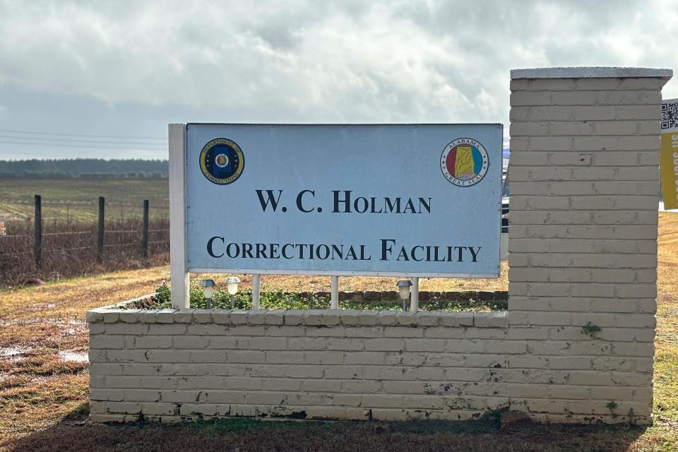 A sign for Holman Correctional Facility in Atmore, Alabama. The state executed inmate Kenneth Eugene Smith with nitrogen gas, the first time the new method has been used in the United States.