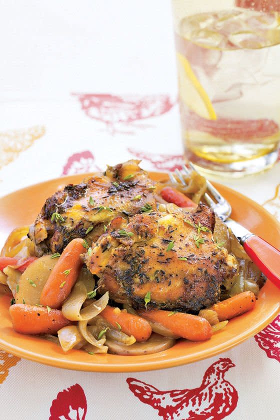 Chicken Thighs with Carrots and Potatoes