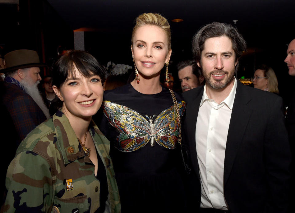 Diablo Cody with Charlize Theron and Reitman (Getty)y