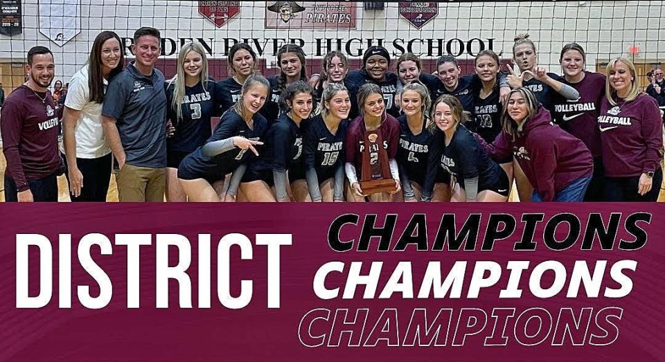 The district champion Braden River High volleyball team