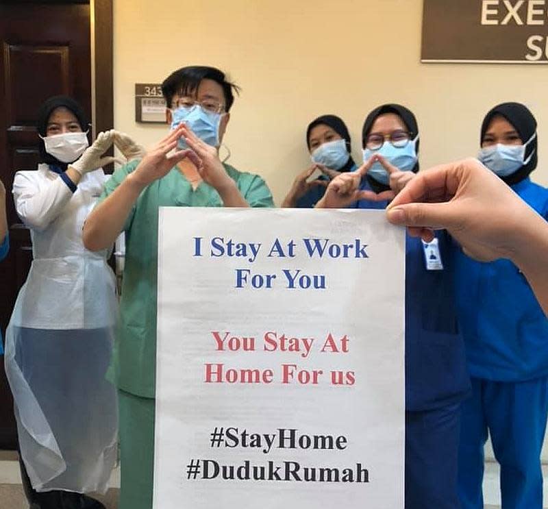 Pantai Hospital Penang consultant neurosurgeon takes to Facebook to urge Malaysians to stay at home during the two-week nationwide movement control order. — Picture via Facebook/ni.d.sheng