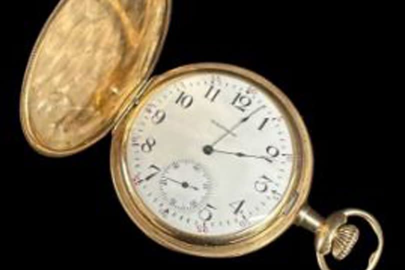 The gold pocket watch recovered from the body of the richest man on the Titanic, John Jacob Astor, which has sold for a record-breaking £1.175 million.