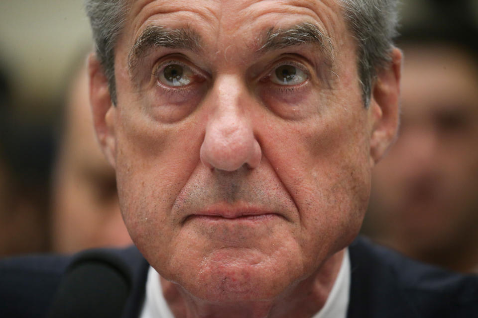 Former special counsel Robert Mueller is seated to testify before a House Intelligence Committee hearing on the Office of Special Counsel’s investigation into Russian interference in the 2016 presidential election on Capitol Hill in Washington. (Photo: Leah Mills/Reuters)