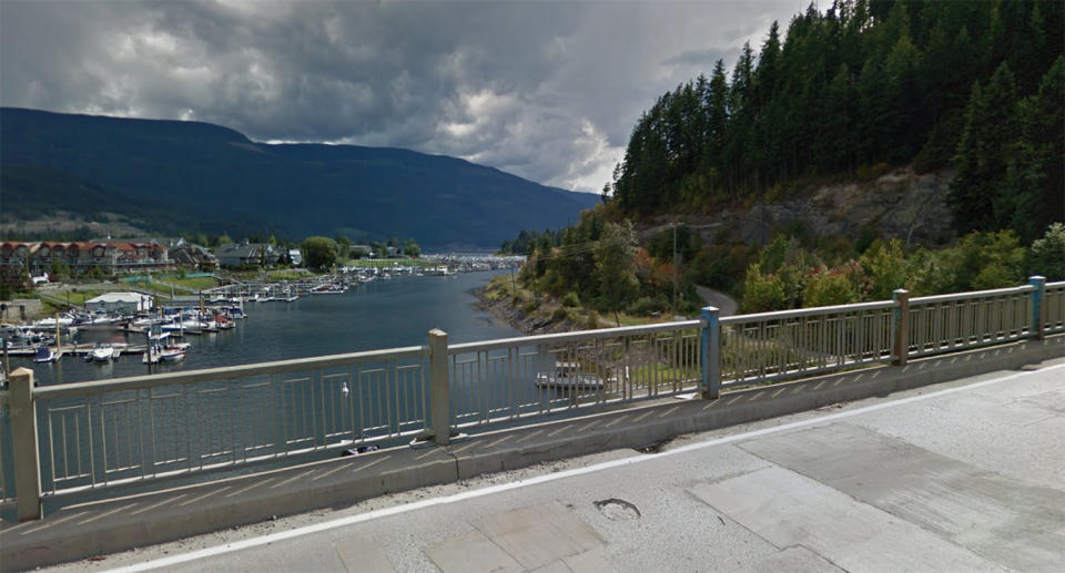 Canada's Bruhn Bridge jump is a popular tourist attraction in Sicamous. Source: Google Maps