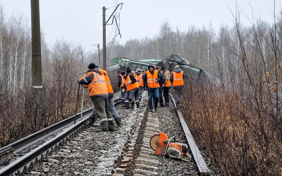 Security sources reportedly said there was an explosion on the track just before the train derailed