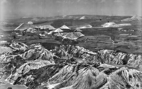 Huge mounds of spoil from china clay quarries in Cornwall once dominate the landscape  - Credit: Cambridge University&nbsp;