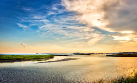 Chesapeake Bay, a marshy salt-water mass, famous for its fishing, oyster and crabbing industries - Credit: GETTY