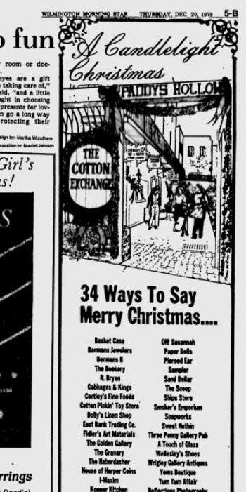 The Cotton Exchange was in its infancy when it promoted its shops for Christmas in this Dec. 20, 1979 advertisement.