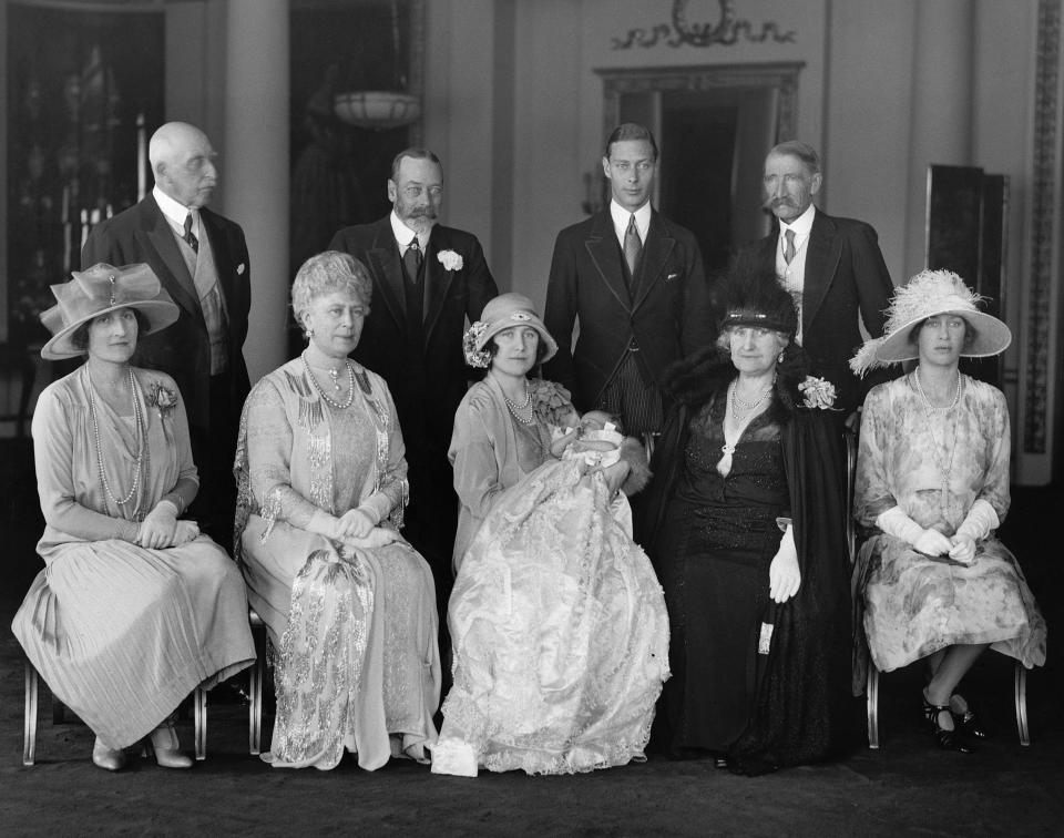 The Royal&nbsp;Family at Buckingham Palace for the christening of Princess Elizabeth.