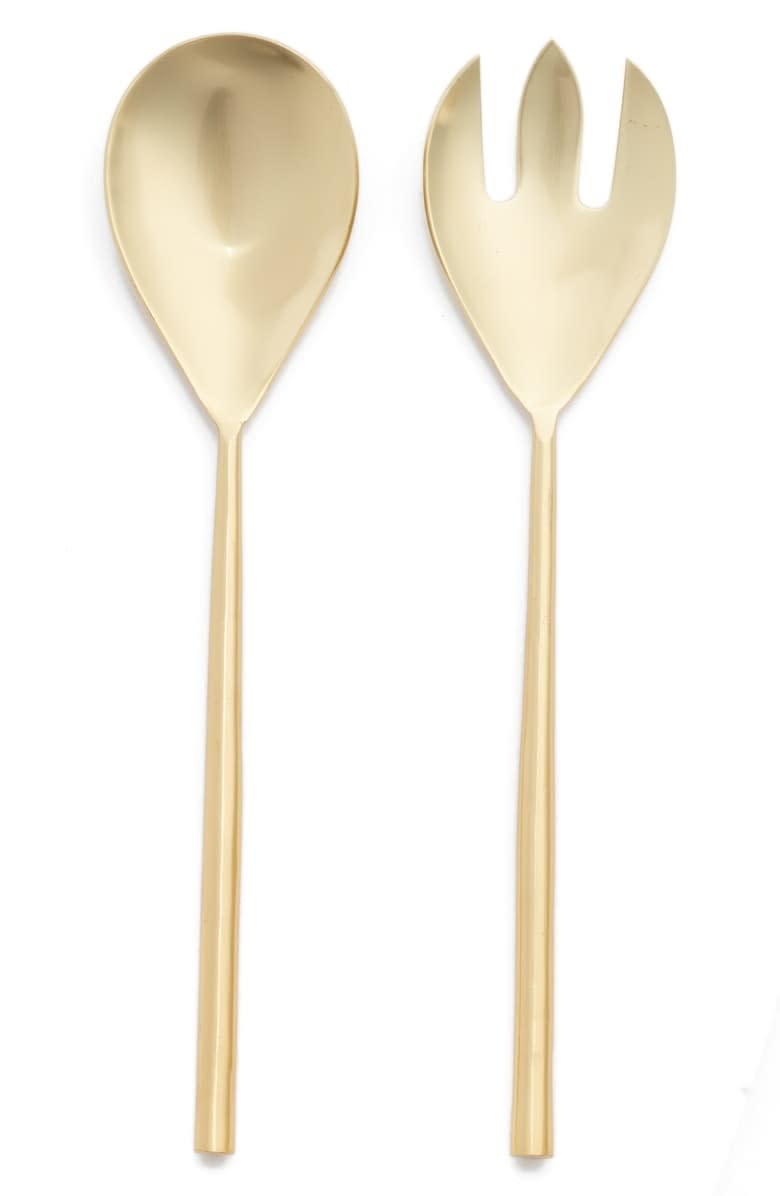 Golden 2-Piece Salad Serving Set