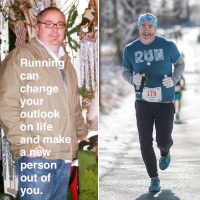 A Facebook photograph with a message recently showing a once nearly 300-pound Tyler Murphy, who lost over 100 pounds and now can run a 5K in 23 minutes.