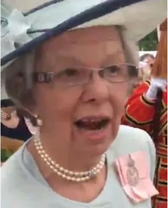 The lady-in-waiting swooped in to take the flowers from the Queen. Photo: Instagram/all.thats.pretty