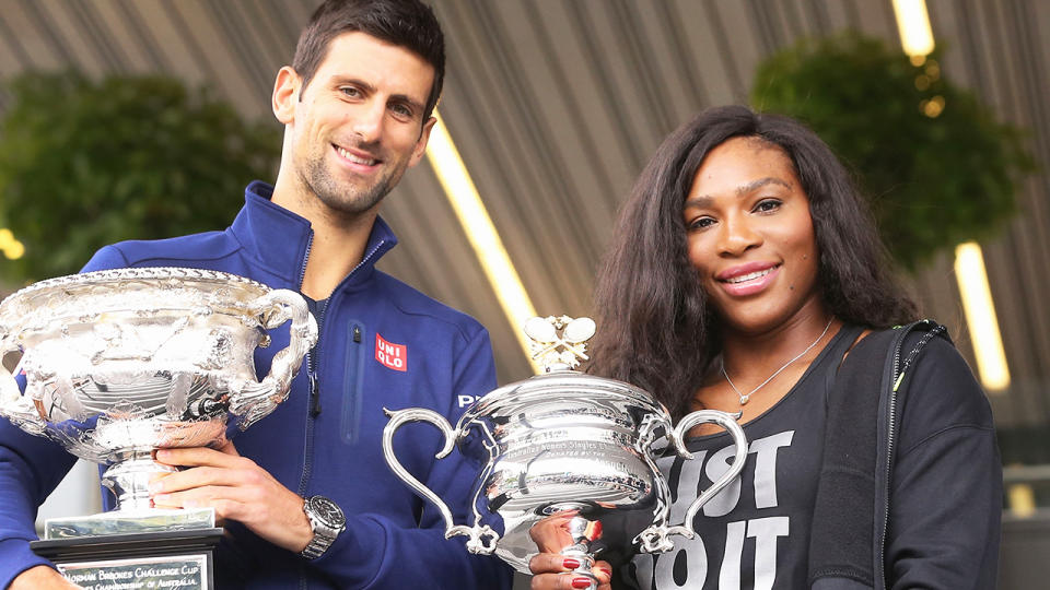 Novak Djokovic and Serena Williams, pictured here at the Australian Open in 2016.