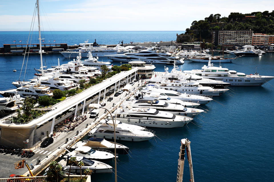 MONTE-CARLO, MONACO - MAY 19: A general view of the harbour during previews ahead of the F1 Grand Prix of Monaco at Circuit de Monaco on May 19, 2021 in Monte-Carlo, Monaco. (Photo by Bryn Lennon/Getty Images)