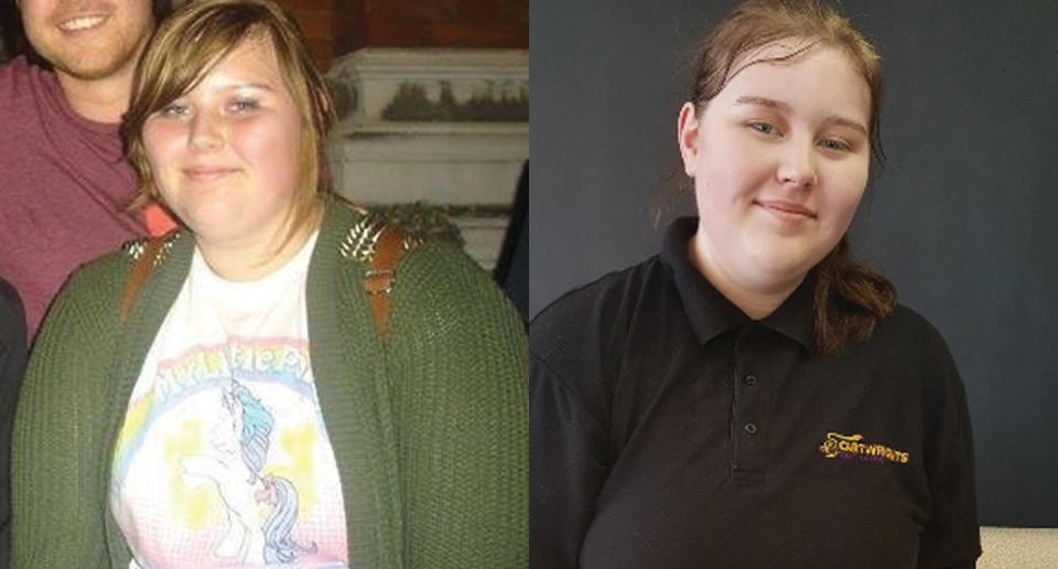 Haley before her weight-loss journey. Photo: Hayley Barker