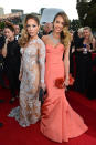 Jennifer Lopez and Jessica Alba arrive at the 70th Annual Golden Globe Awards at the Beverly Hilton in Beverly Hills, CA on January 13, 2013.