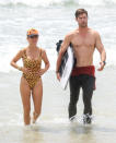 <p>Chris Hemsworth and Elsa Pataky hit the beach in Byron Bay. </p>